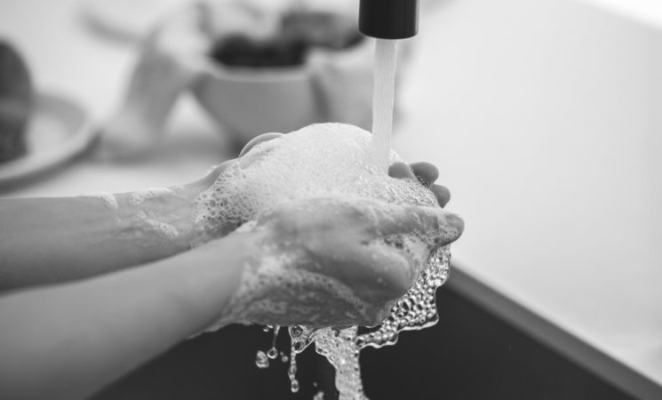 Black and White Washing Hands